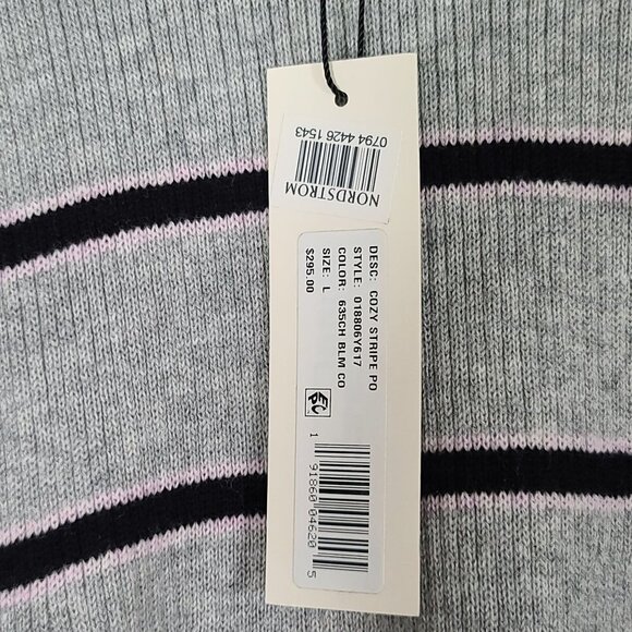Rebecca Taylor La Vie Taylor Cozy Stripe Cherry Blossom Pullover Sweater L NWT - Picture 8 of 13